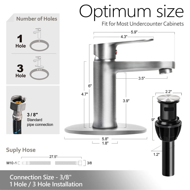 SOKA Single Hole Faucet Bathroom Faucet Wayfair